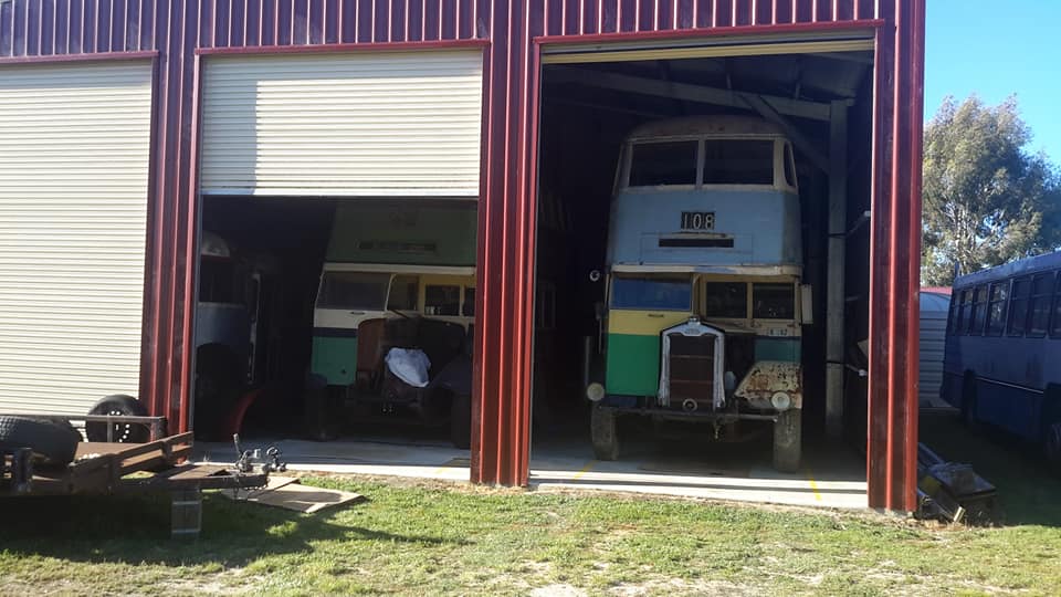 Albion parked in shed